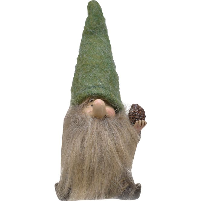 Hovedbilde Skognisse med kongle poly/tekstil D9 H10 cm green