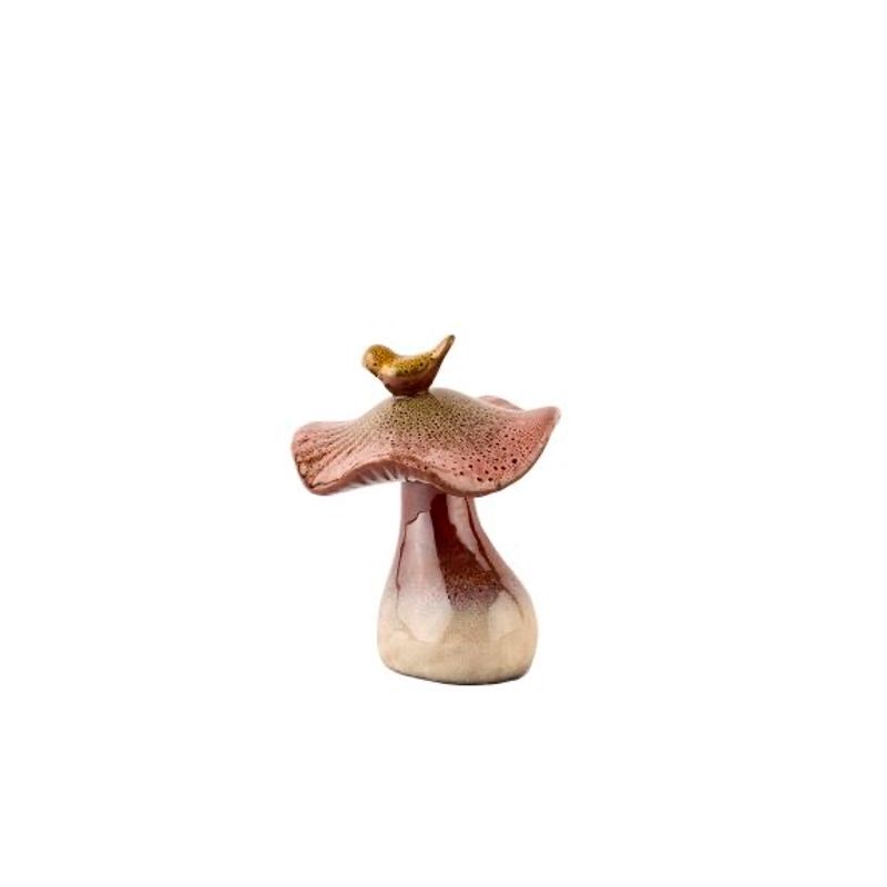 Mushroom/Bird 13x10 cm Rosa Multi
