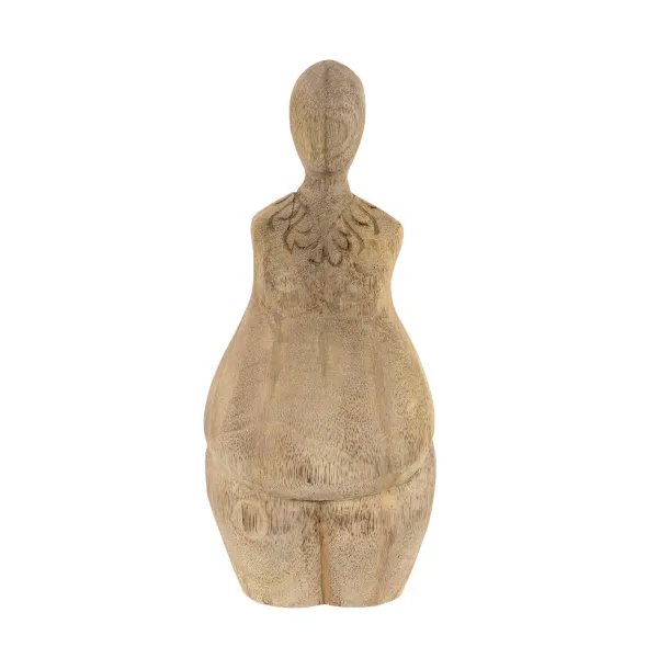 Figur dame 11x11x25cm mango