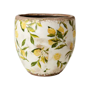 Hovedbilde LEMONA Kruka M, Vit/gr&ouml;n/gul