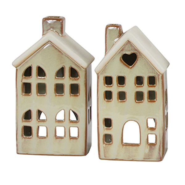 Stenhus 2 ass (24) - Beige 8,6x15cm